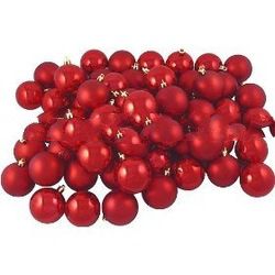 Club Pack of 60 Red Shatterproof Christmas Ball Ornaments 2.5"