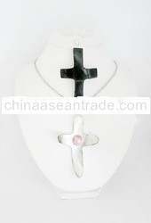 Bali sterling Silver assorted mabe pearl sterling silver reversible beautiful cross
