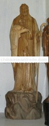 Hand Carved Wooden Sculpture of Jesus The Shepherd