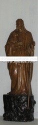 Hand Carved Wooden Sculpture of Jesus The Shepherd