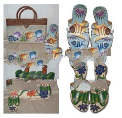 Hand Painting Sandal & Bag