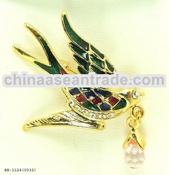 Bird Pin Brooch Austrian Crystal