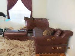 ItalianLeather Sectional Sofa and Storage Ottoman