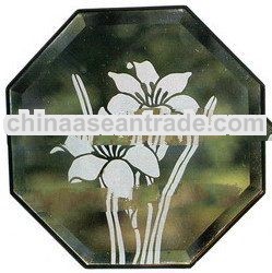 Sand Blasted Flower Building Glass