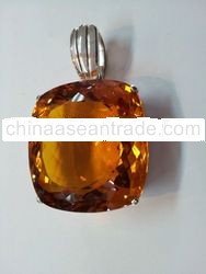 silver citrine pendant