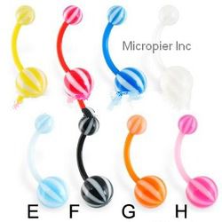 Flexible Beach Ball Belly Button Ring, Great For Pregnant Women