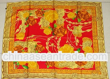 yellow floral women square fashion pashmina scarf