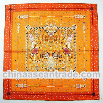 yellow square fashion women muslim silk hijab