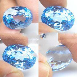 35 cts Huge Oval (25x18 mm) Lab Aquamarine AAA