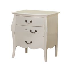 White Painted 3 Drawers Bedside Colorado