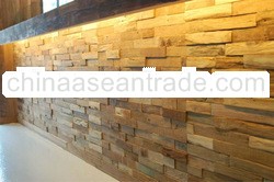 Recycled teak wall panel