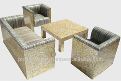mosaic handmade crafts inlay sofa made gold mop
