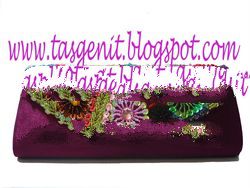 BEADED CLUTCH BAG Flowery Handbag (CODE 632)