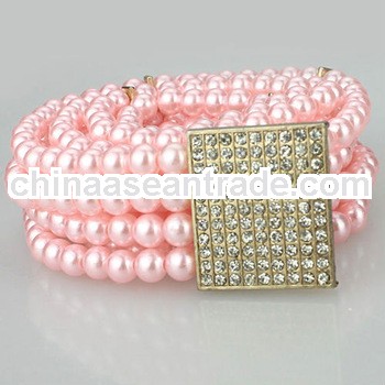young girls pink graceful pearl beaded belt