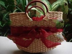 Red Rattan Bag