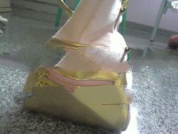 Golden with pink Fashionable Handbag