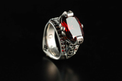 925 Sterling Silver Jewelry Ring Garnet