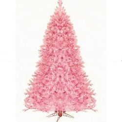 7.5' Pre Lit Pretty In Pink Artificial Christmas Tree Pink Lights
