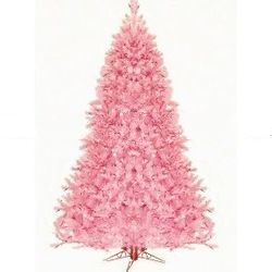 7.5' Pre Lit Pretty In Pink Artificial Christmas Tree Pink Lights
