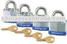 Master Lock Set of 4 Laminated Keyed-Alike Padlocks 3/4-Inch Shackle 3008D