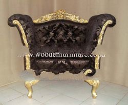 Italian Sofa Antique Reproduction Chair Solid Wood Mahogany Painted Classic European Home Living Roo