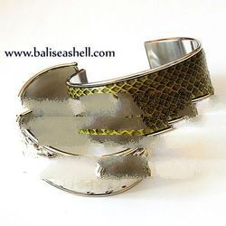 snake leather mosaic brecelet