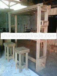  Furniture-Reclaimed Teak Bar Counter and Stool