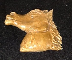Ceramic Bead Horse Head in Brown
