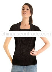 Short Sleeve Cowl Neck Top