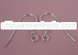 EWFMN11 - 925 Sterling Silver French Ear Hook with Ball & Coil Ear Wires
