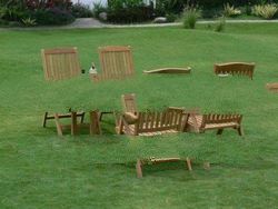 Teak garden and Outdoor Furniture: Rectangular Table and Arm Chair 5 Position