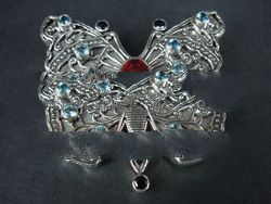 BRCFMN006 Sterling Silver Brooch with Butterfly & Semi Precious Stones