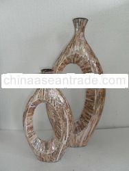 Mother of pearl lacquer vase