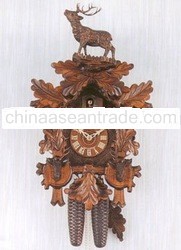 Two Mounted Deer Heads Cuckoo Clock