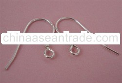 EWFMN12 - 925 Sterling Silver French Hook with Coil Ear Wires