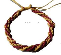 Leather+Beaded+Rope Brcelet Bali+Red