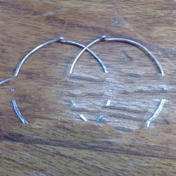 925 Sterling Silver Flat Ear Hook Hammer Finished 40 mm