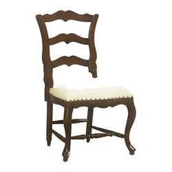 Mahogany Kitchen Slide Chair with Upholstered Seat