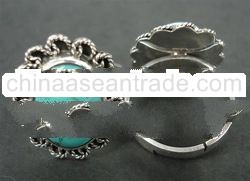 RFMN0022 - Sterling Silver Adjustable Ring with Turquoise