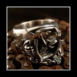 925 Sterling Silver Jewelry Ring with Skull Theme