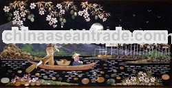 Gems painting made by real gems and jade form 