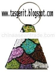 BEADED Evening Bag Rainbow Color Clutch Bag (CODE 960)