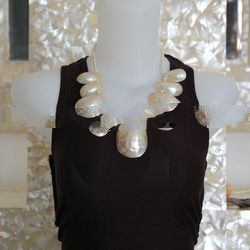 seashell necklace with pearl big