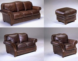 Leather Furniture Trieste Leather 4-pc Sleeper Sofa Couch