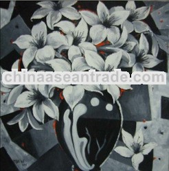 painting-Bunga Lili Black&White