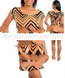 STYLE DBZ49: CONTRAST ZIG-SAG PRINT DRESS