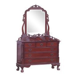 Chippendale 2 Pillars Dressing Table with Mirror