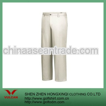 100% Polyester Twill Breathable Men Golf Trousers White Color