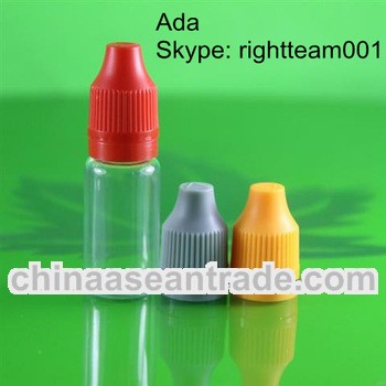 10 ml pet bottle with childproof and tamper safety cap long tip