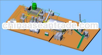 10 tons per batch pyrolysis plant for old tyres